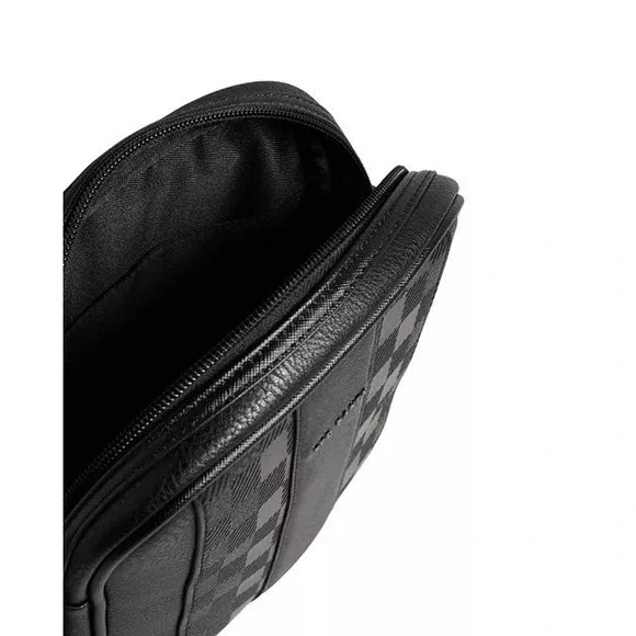 Ted Baker Waydon House Check‎ Black Crossbody Flight Bag Like New - Picture 3 of 8